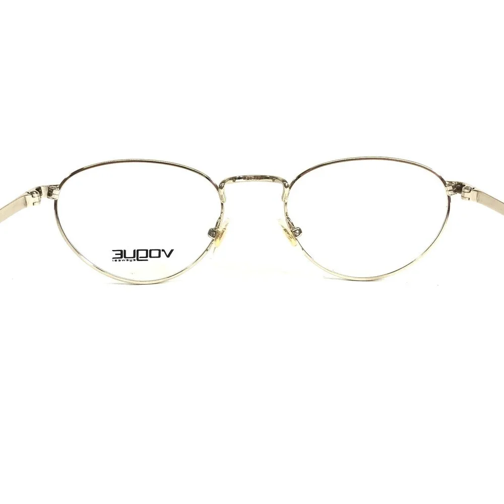 Vogue Eyeglasses Frames VO4084 848 White Gold Round Full Rim 50-20-135